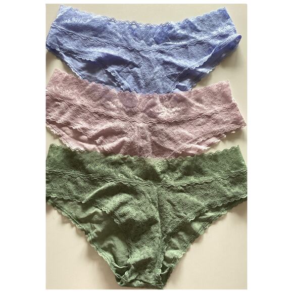 3 Pairs GAP Body Lace Pink Blue Green Underwear Size XL NWT - Picture 1 of 8